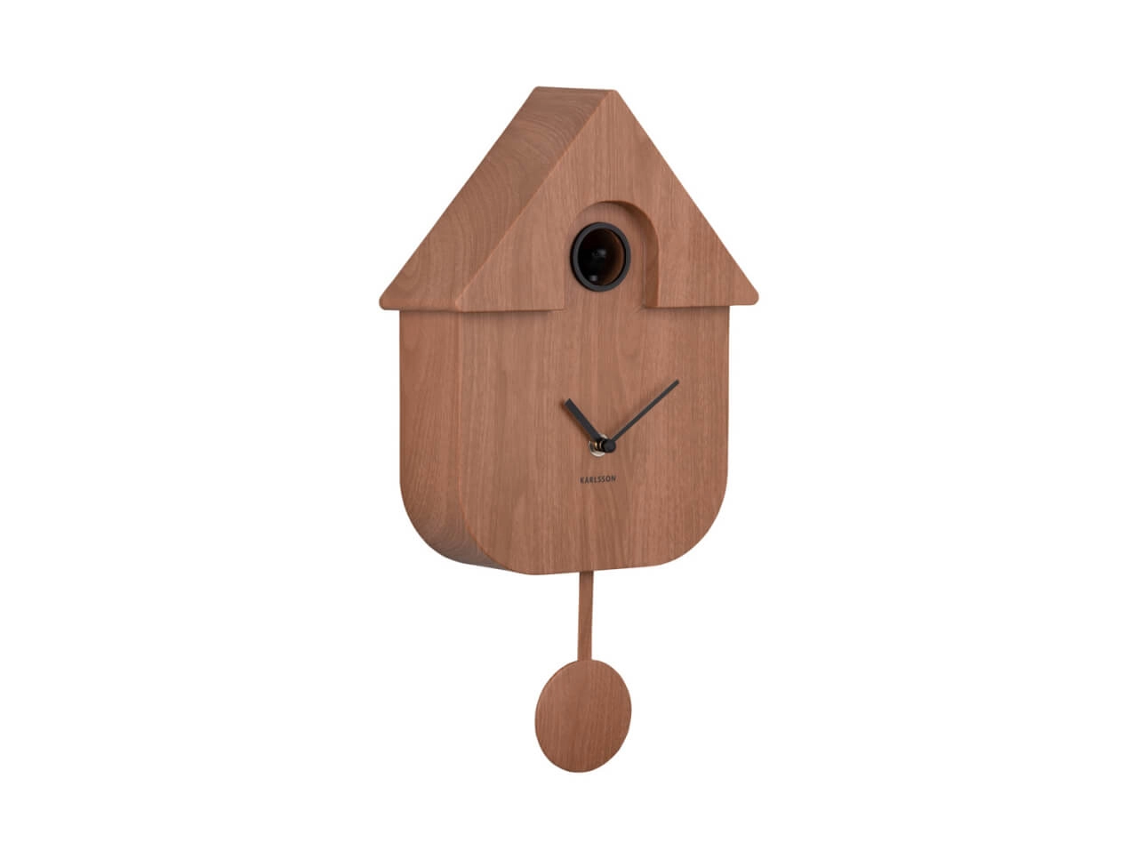 Wall Clock Modern Cuckoo dark wood