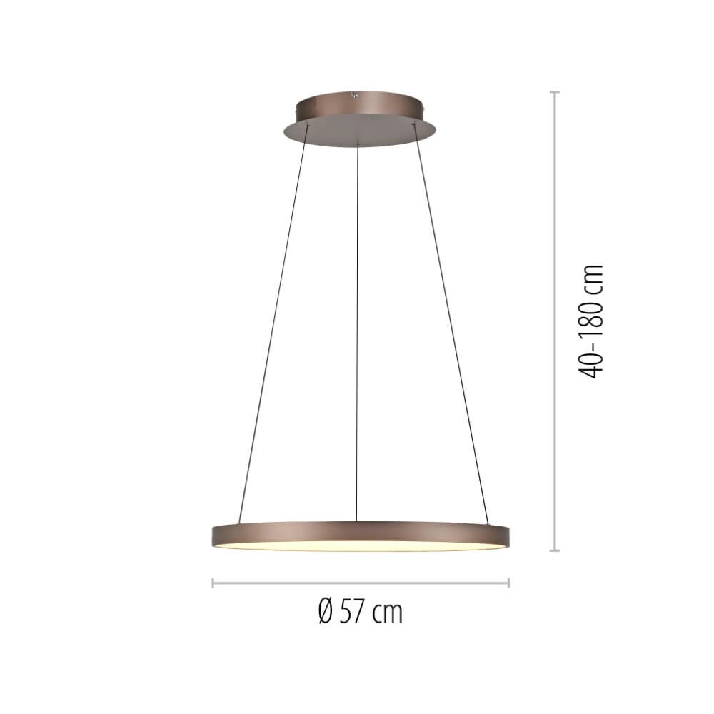 Round pendant lamp Hoop brown Paul Neuhaus 4012248384701