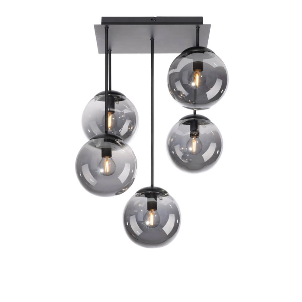 5-light ceiling lamp Big Widow black Just Light 4043689988371