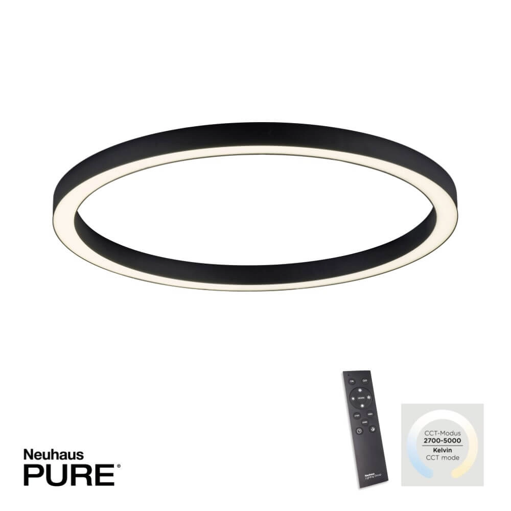 Round floor lamp Pure Lines Round Ø 70cm anthracite Paul Neuhaus 4012248373521