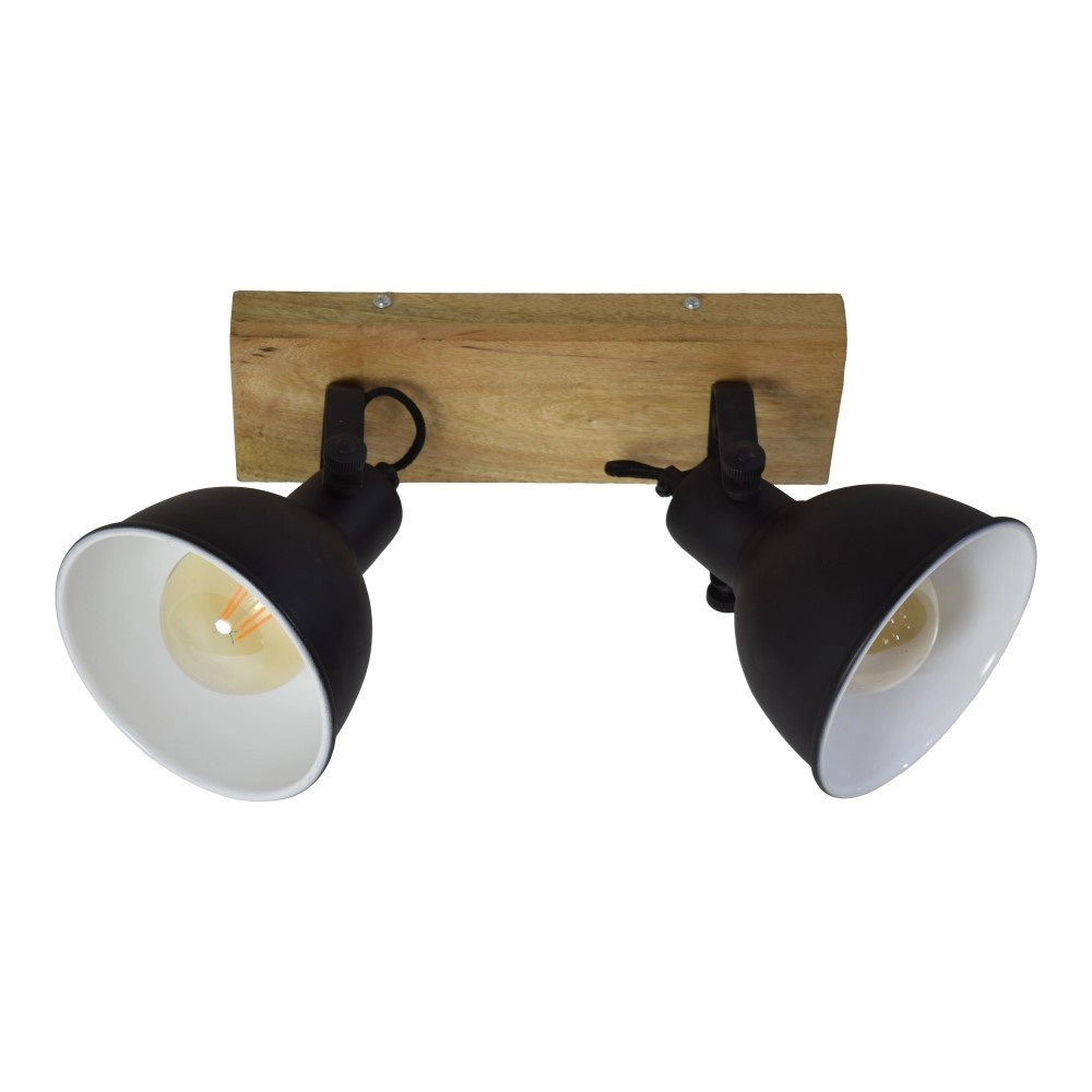 Ceiling spotlight Woody Double vintage black