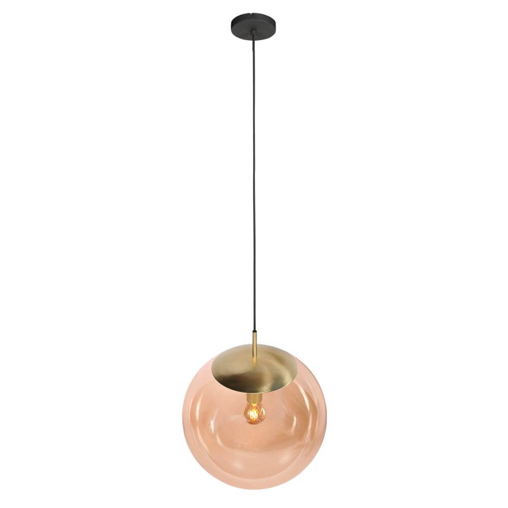 Pendant lamp Bollique Sphere of gold with amber glass Steinhauer 8712746177541