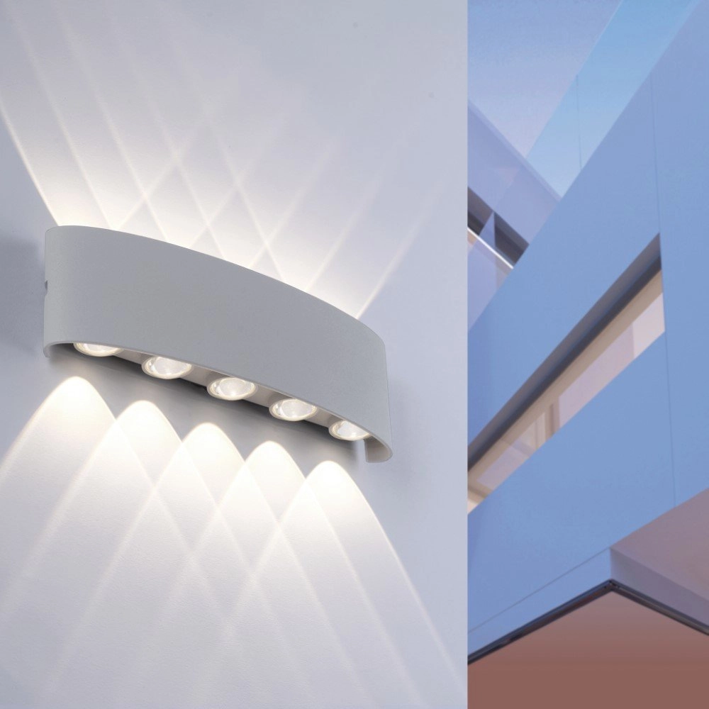 Design wall spot Carlo Up - Down 5-light gray Paul Neuhaus 4012248335796