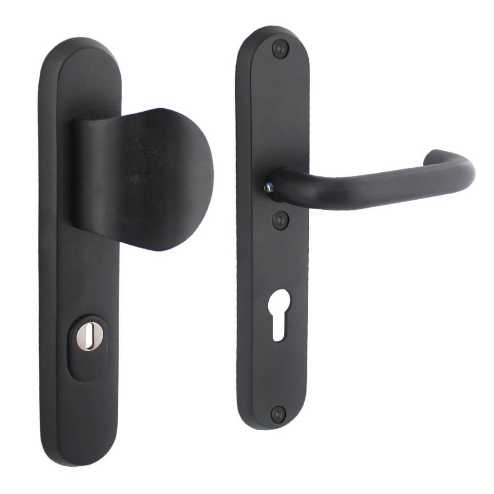 Front door fittings Vurano PC 72mm core pull protection black