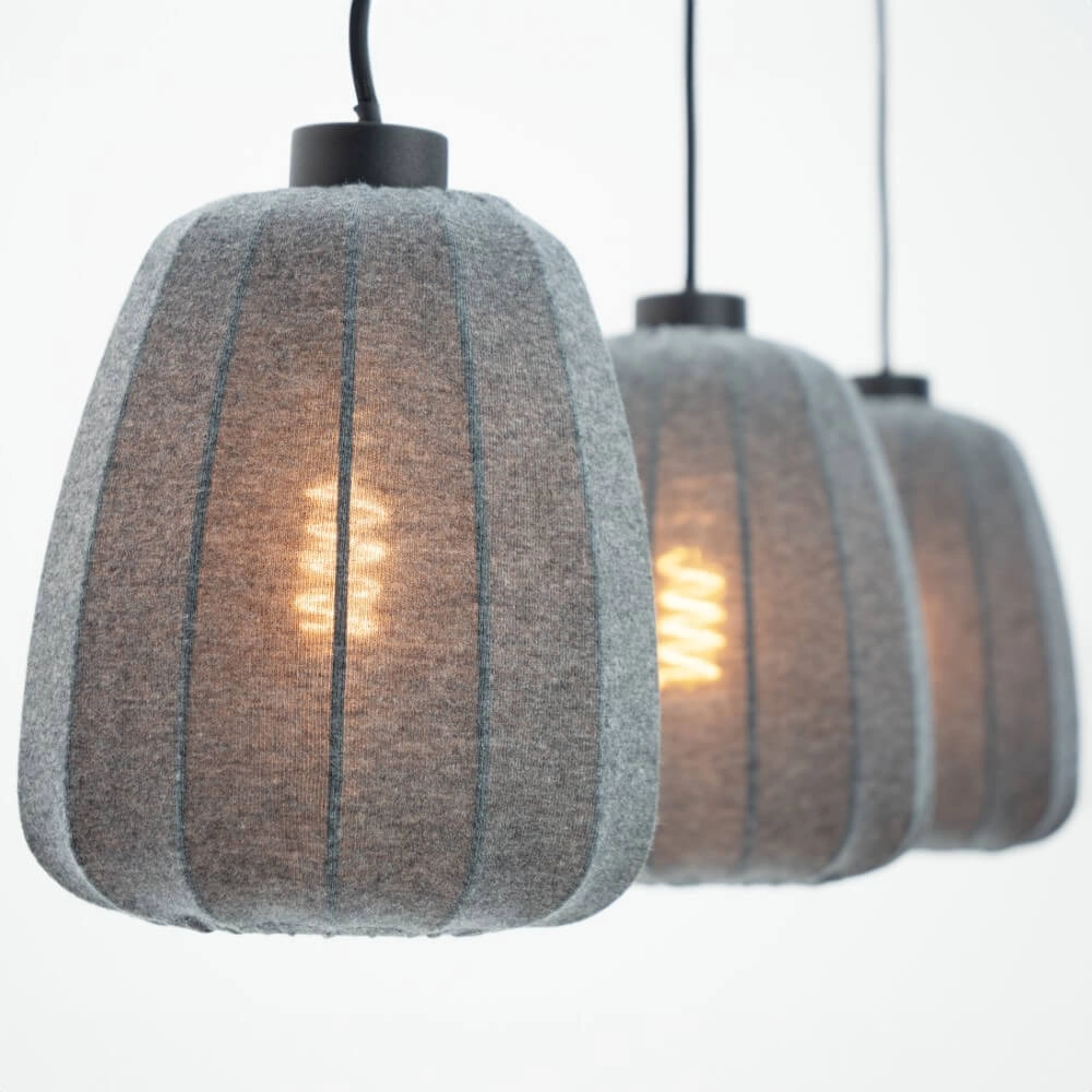 Fabric 3-light pendant lamp Barlaston Eglo 9002759439620