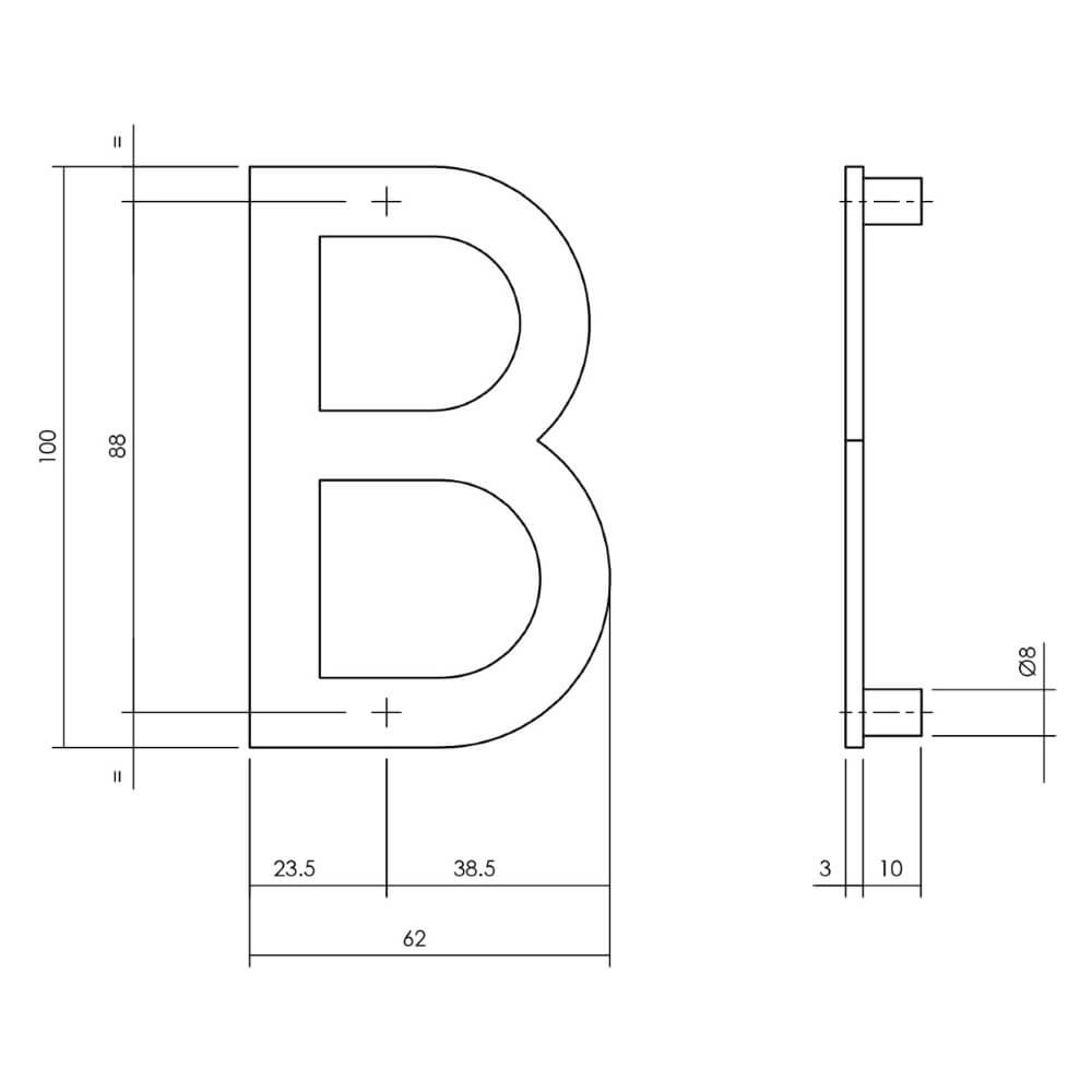 House letter B Numbra 10cm black Intersteel 8714186541692