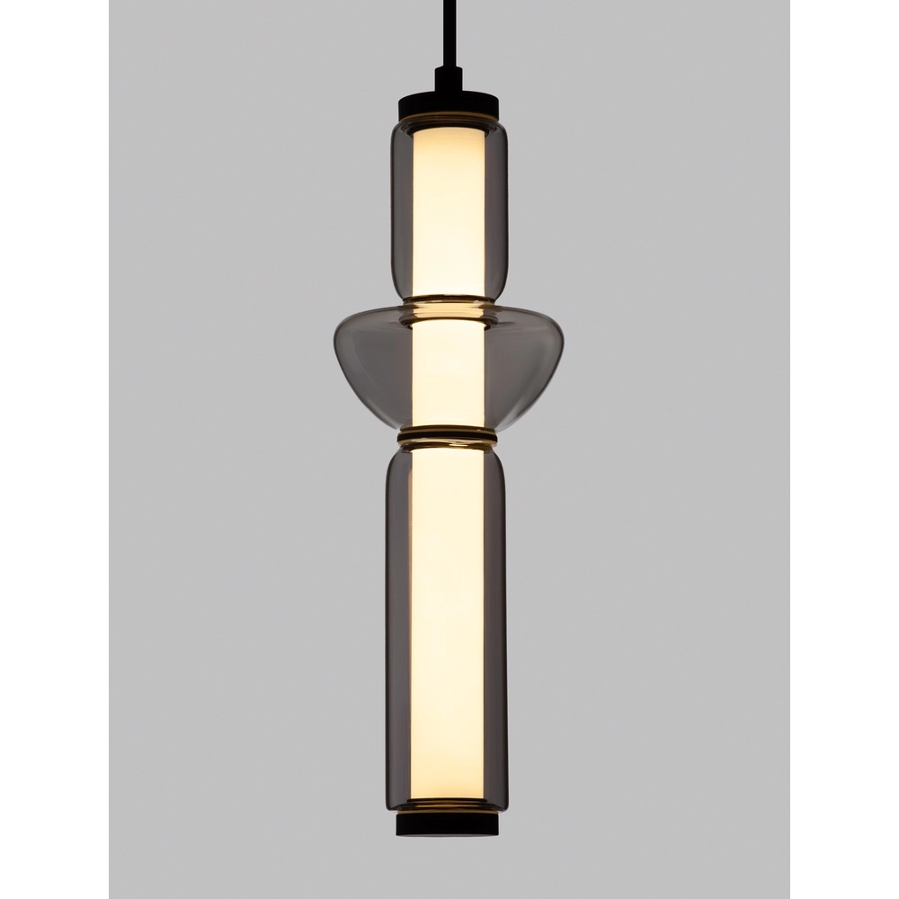 Design pendant lamp Ulon 1-light smoke glass