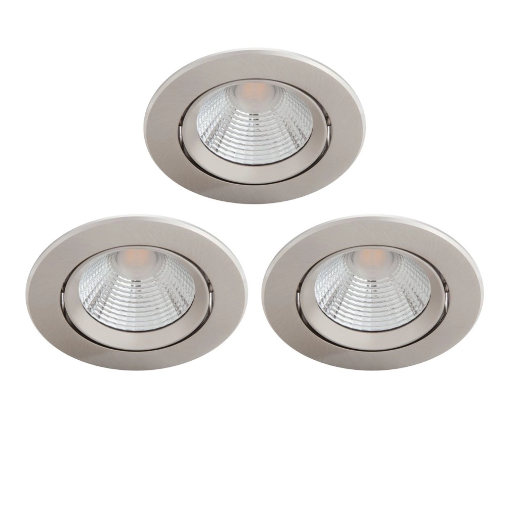 Set of 3 recessed spotlights Sparkle nickel