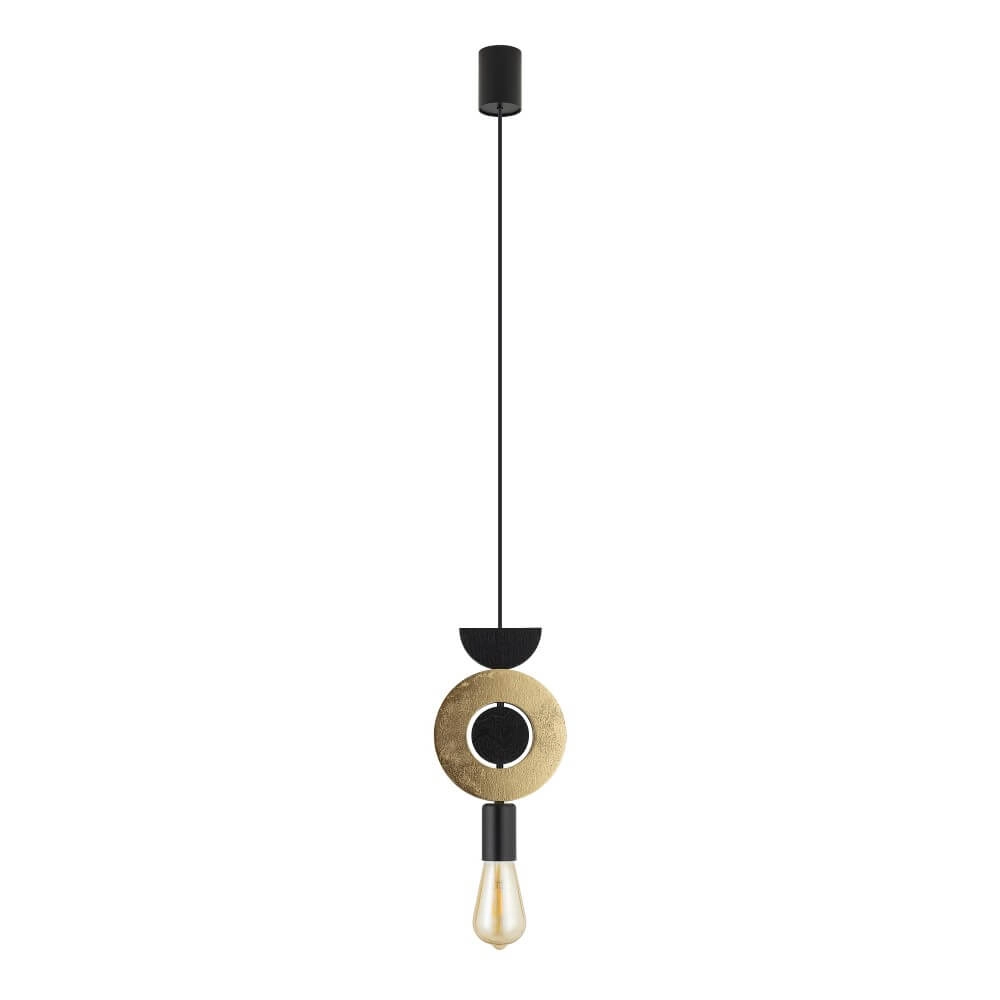 Design pendant lamp Drops Wood F 1-light black