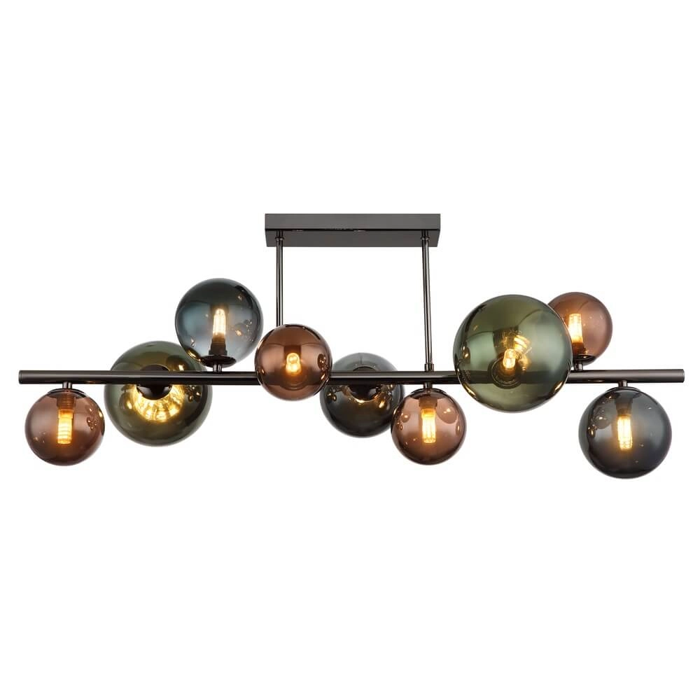 Black ceiling lamp Riha Coloured glass 9-lights Globo 9007371453115
