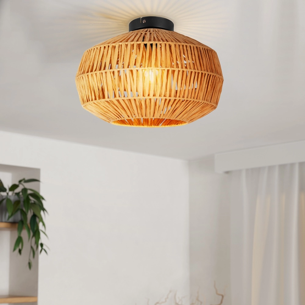Rattan ceiling lamp Sheldon Ø 38cm Eglo 9008606359776