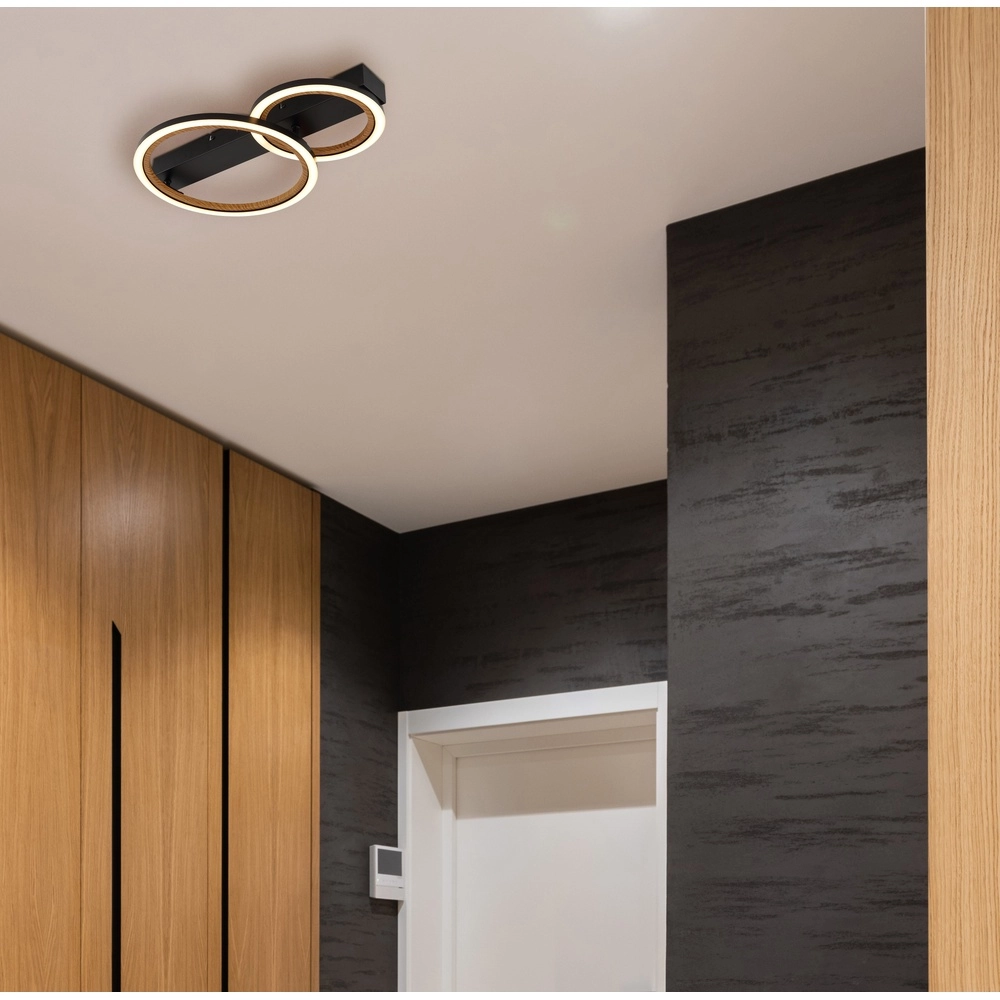Ceiling lamp Dakari I 2 rings black Globo 9007371522798