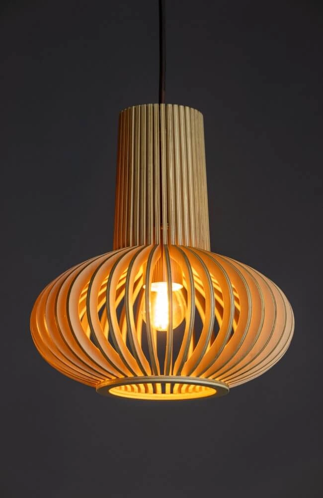 Wooden pendant lamp Tess Ø 25cm ETH 8720195305347