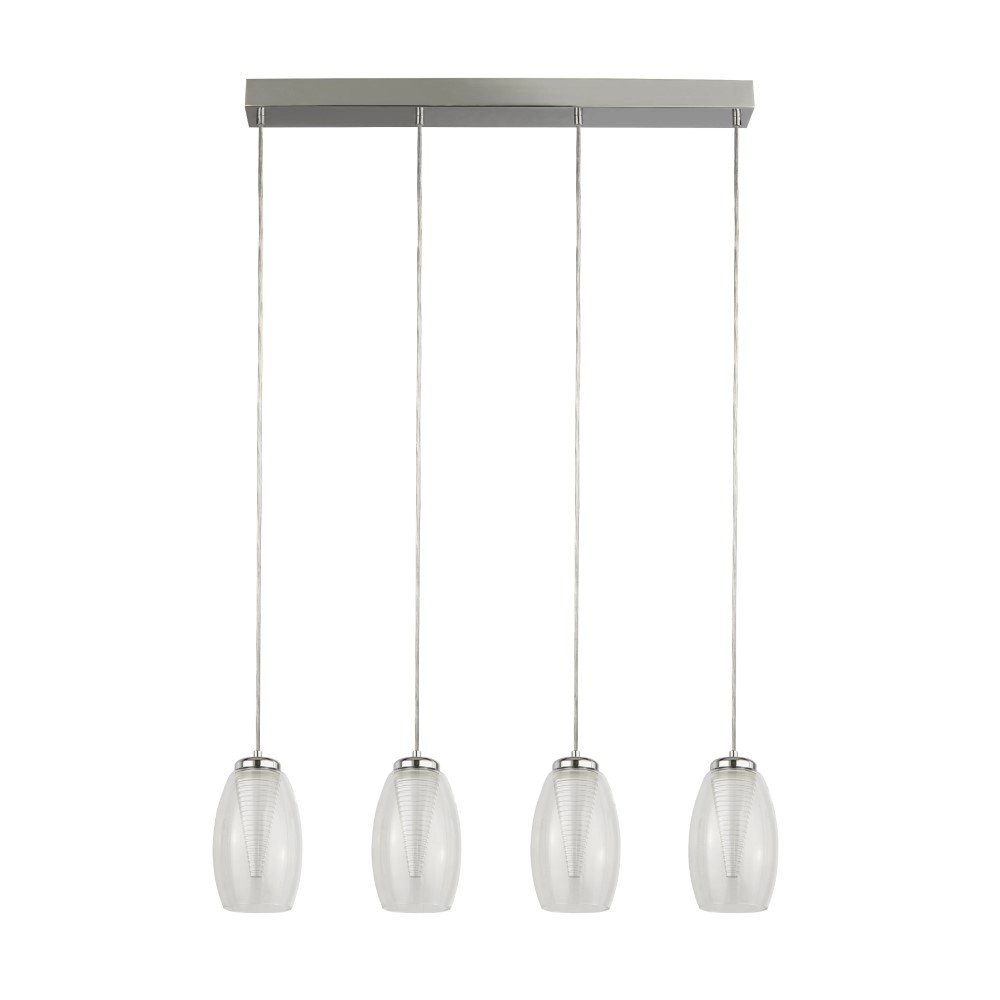 Dining room pendant lamp Cyclone Grey with clear glass