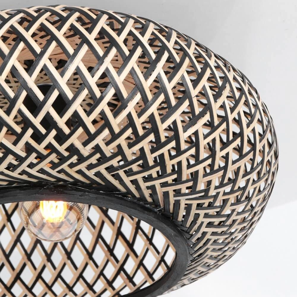 Black bamboo ceiling lamp Maze Ø 40cm Steinhauer 8712746147223