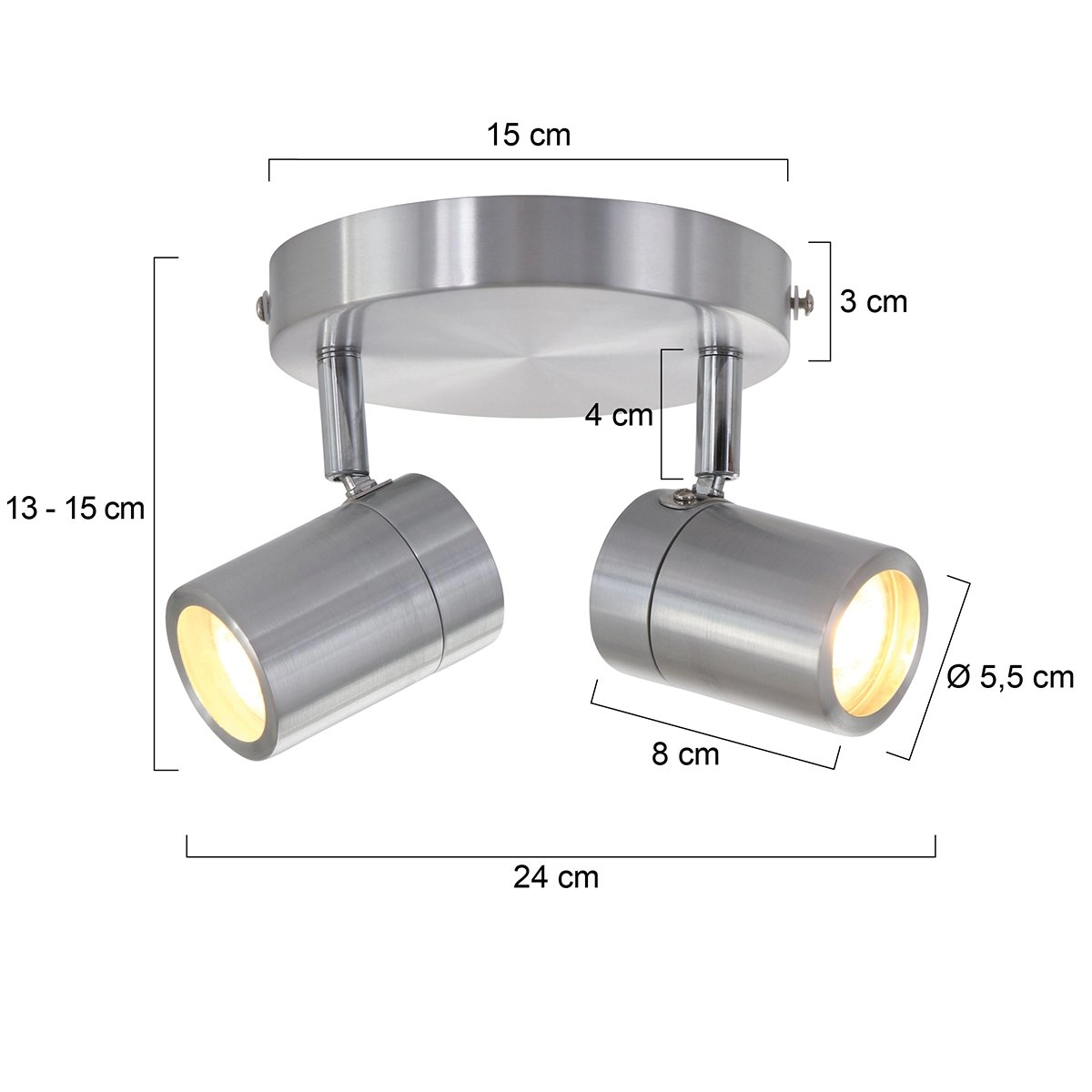 Double bathroom spotlight Upround LED Steinhauer 8712746130072