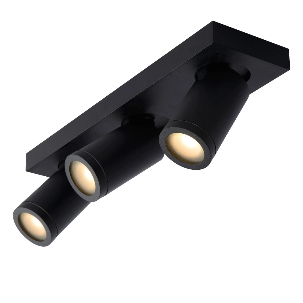 Ceiling spotlight Taylor IP44 3-light black Lucide 5411212092656