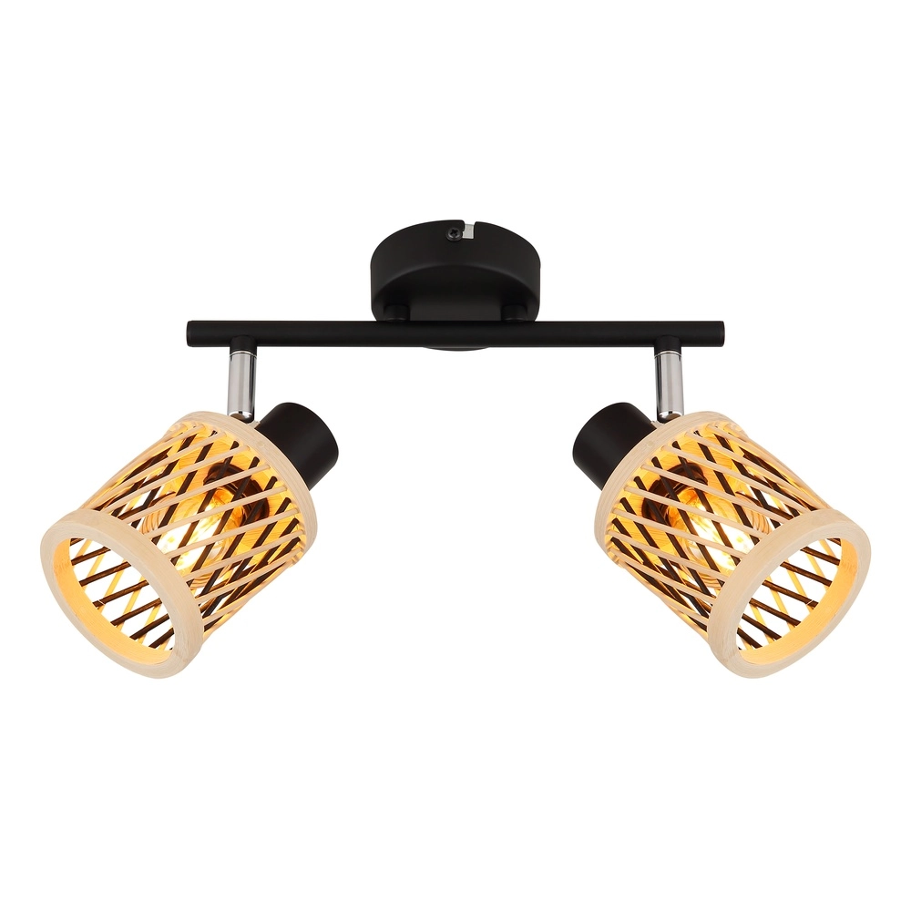 Wall lamp Mali 2-light black with caps Globo 9007371531714
