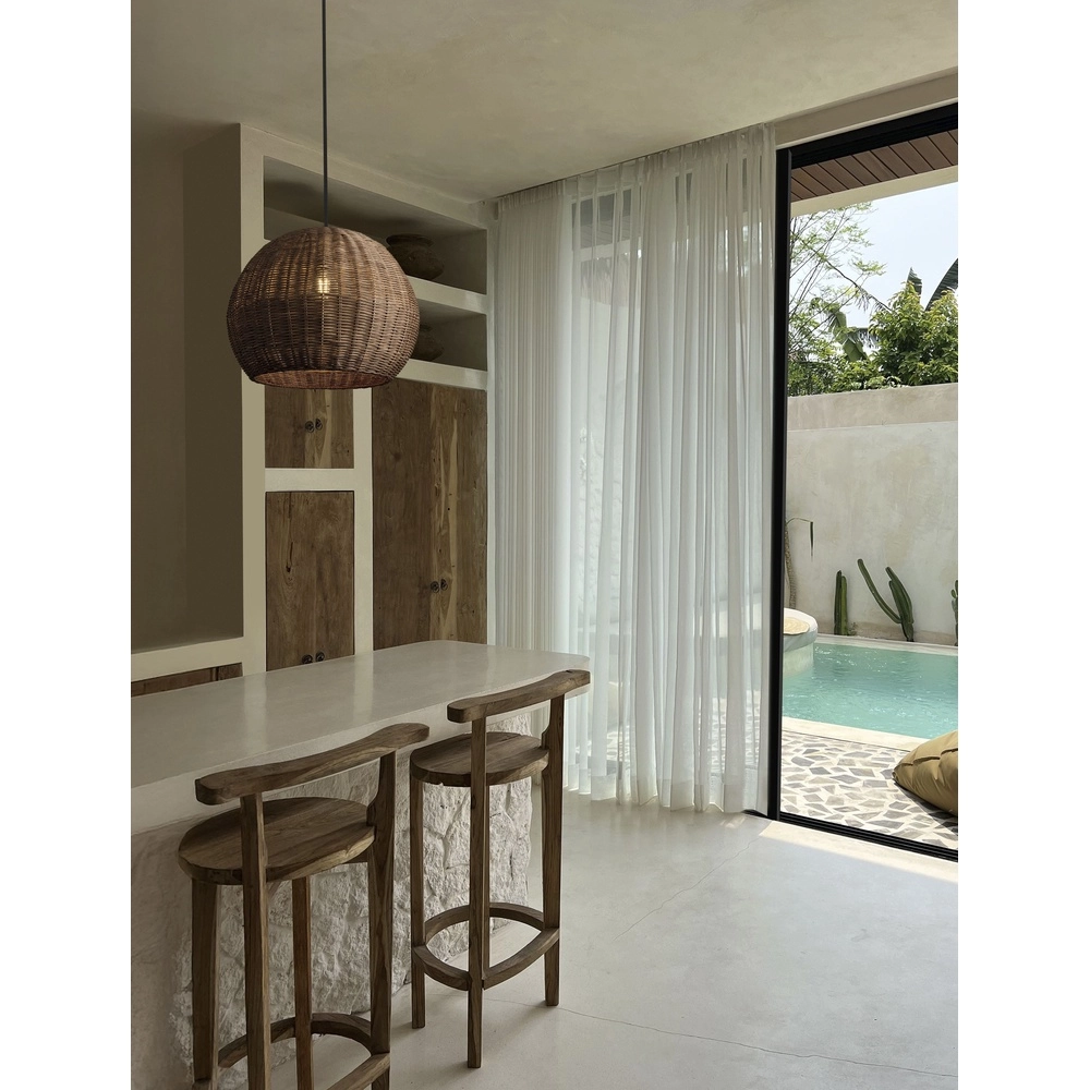 Pendant lamp Rielo black with rattan Lyora 5212017487957