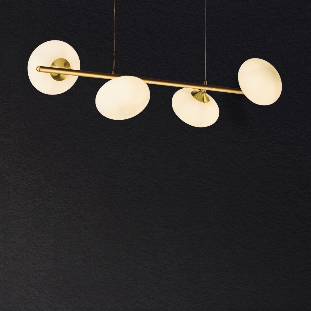 Golden pendant lamp Pebble 4-light Searchlight 5053423230726