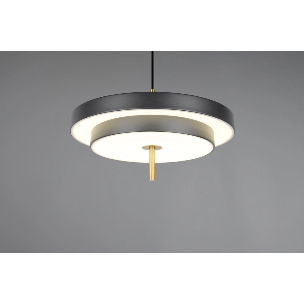 Design pendant lamp Keaton black with gold Ø 40cm Trio 4017807653366