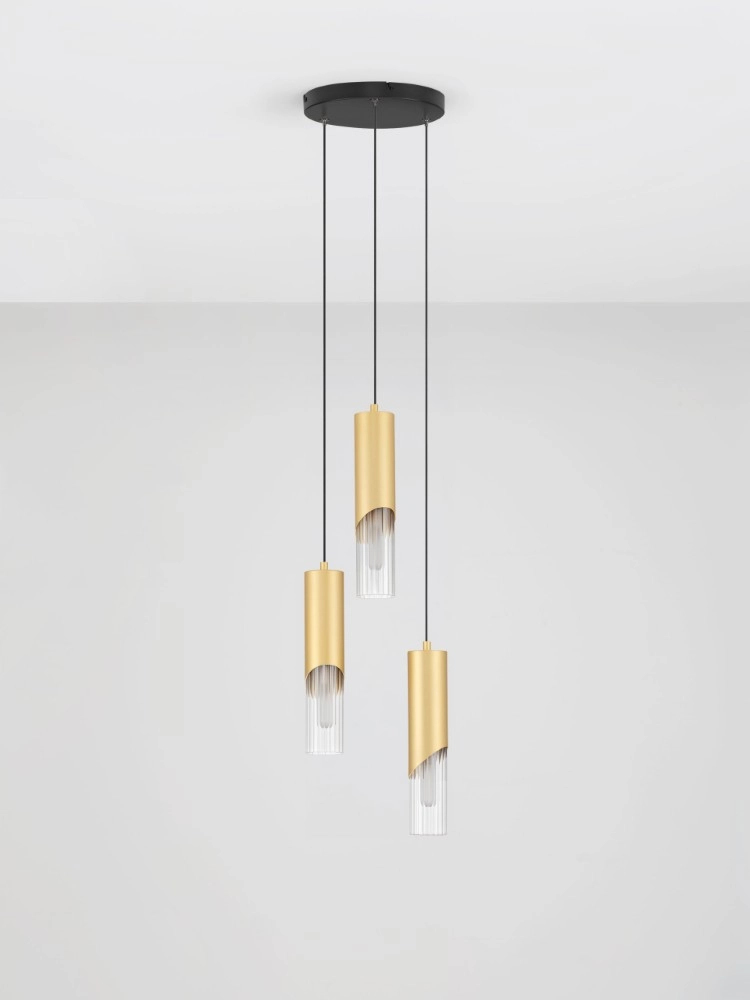Design pendant lamp Modesto Ø 25cm gold 3-lights Lyora 5212063501447
