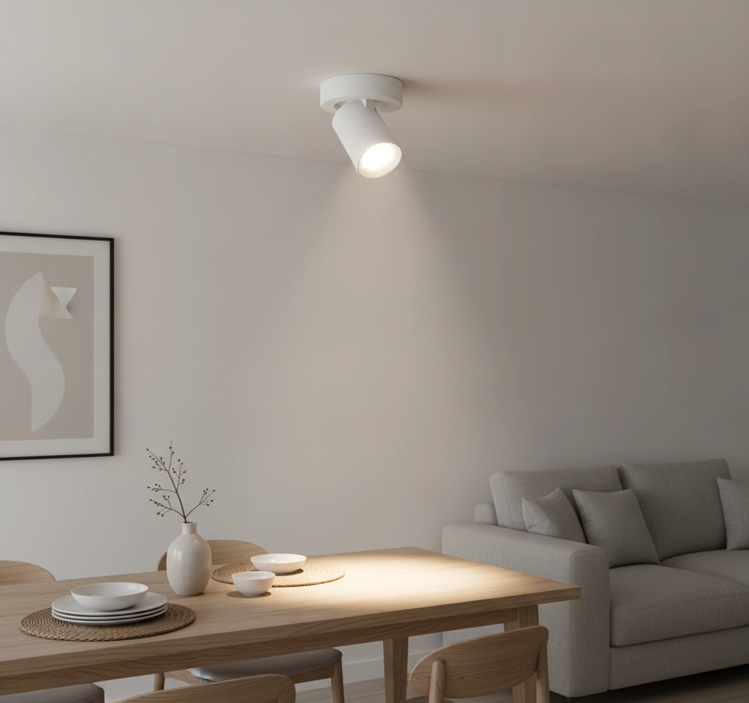 Surface-mounted spotlight Oliver 1-light matt white