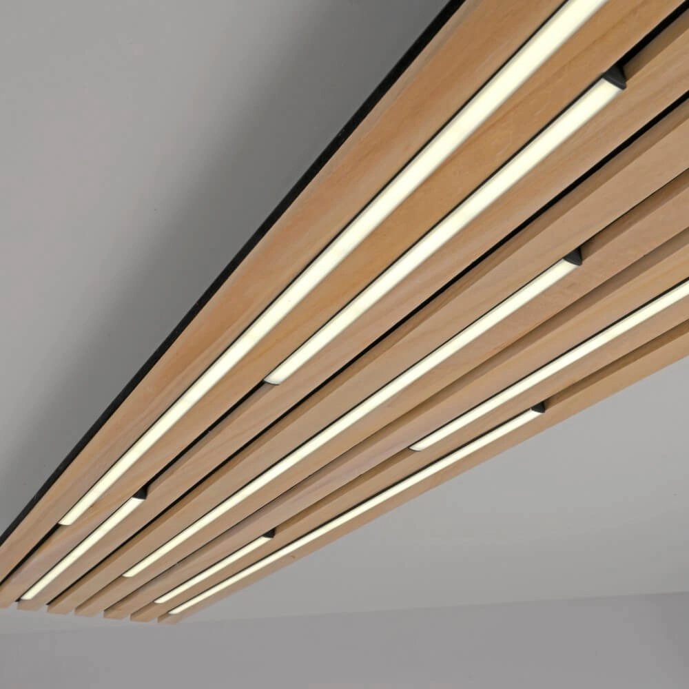 Rectangular ceiling lamp Q-Akustik wood Paul Neuhaus 4012248385371