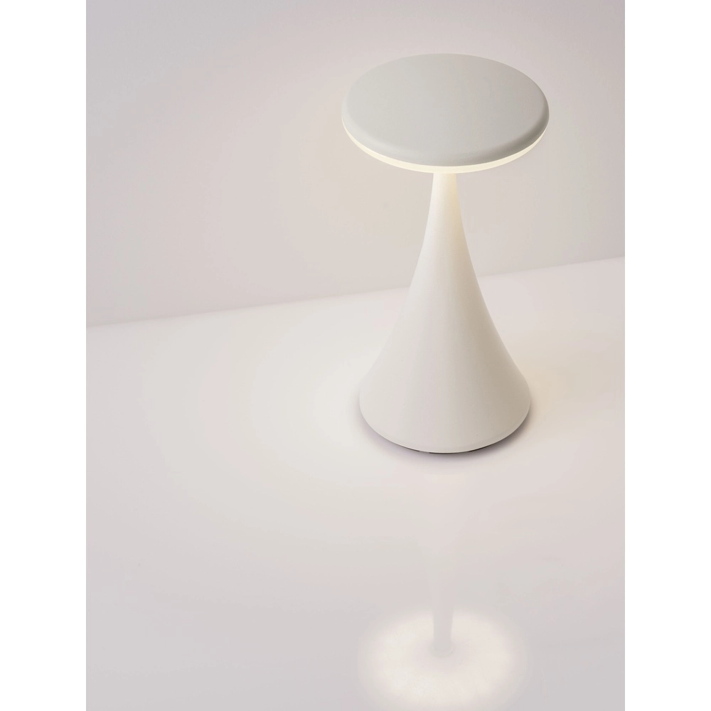 Table lamp Elbo white rechargeable with USB Lyora 5212017476937