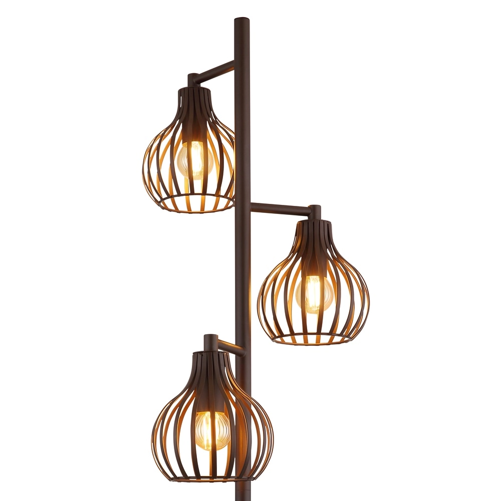 3-light floor lamp Mateo rust brown Globo 9007371569236