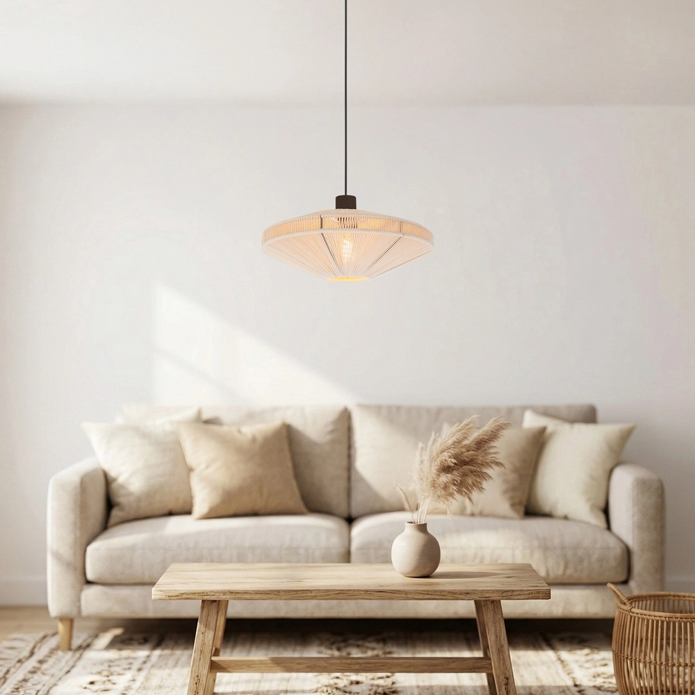Japandi pendant lamp Orimini Ø 38cm - bronze with cream Eglo 9008606347827