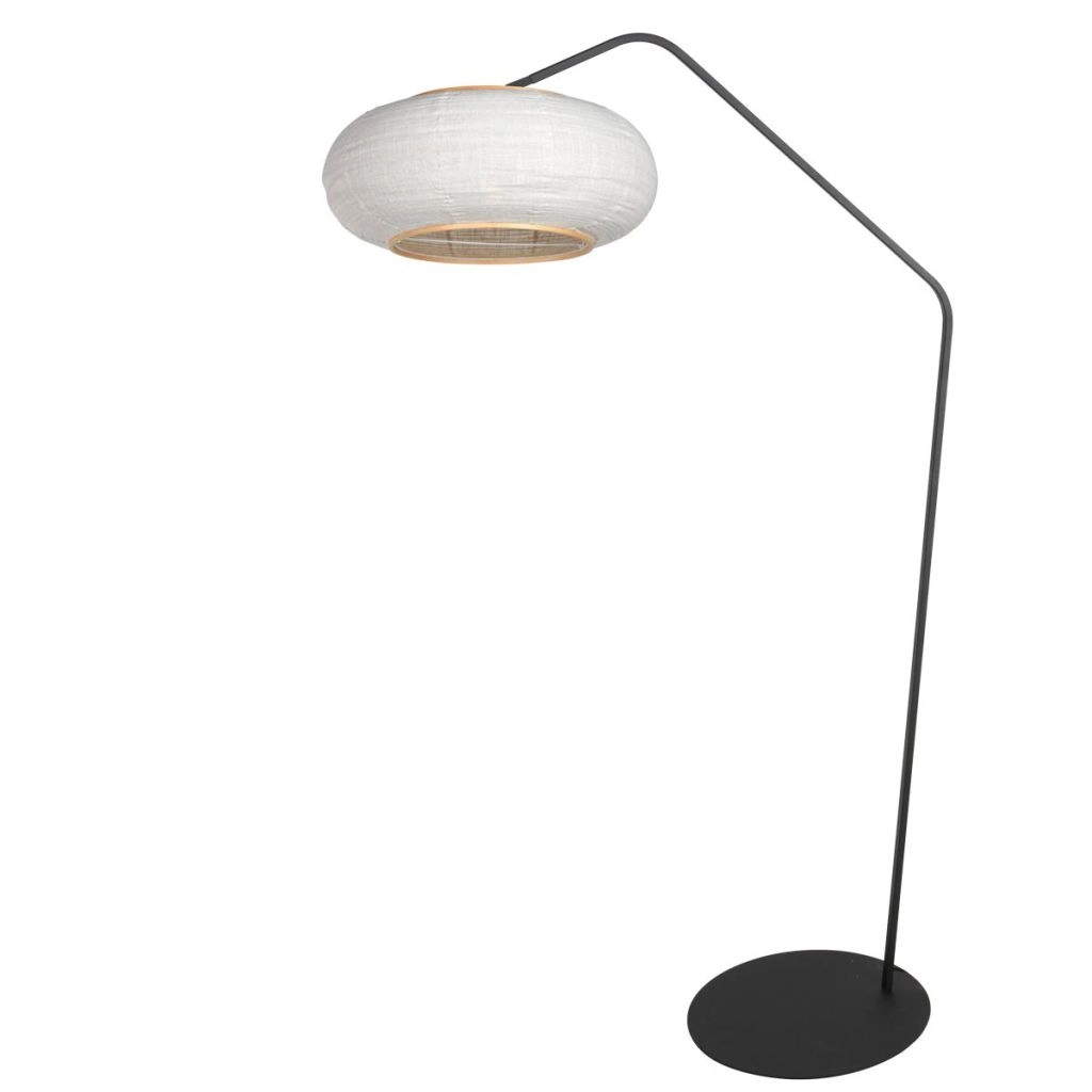 Black floor lamp Zig-Zag with white shade Ø60cm Steinhauer 8712746185362