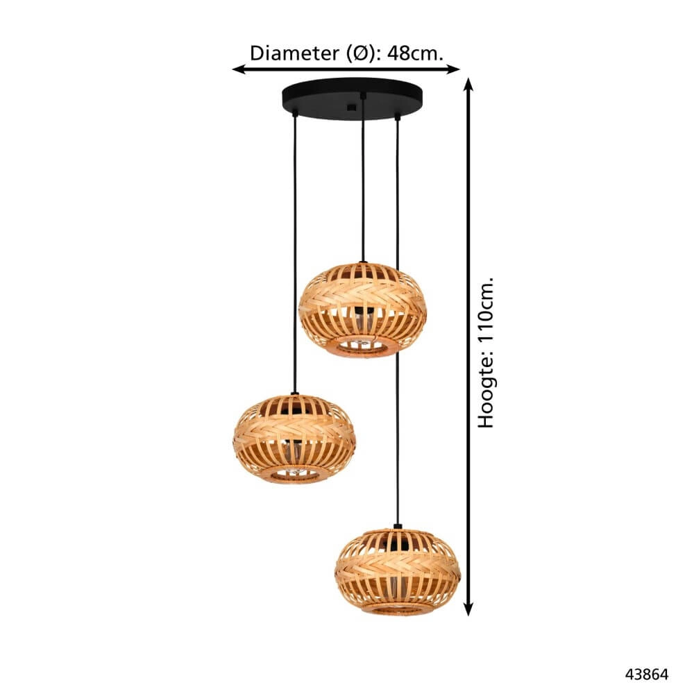 Vide pendant lamp Amsfield 1 3-light Eglo 9002759438647