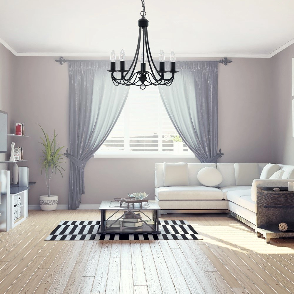 Black chandelier Maypole 5-light Searchlight 5013874205957