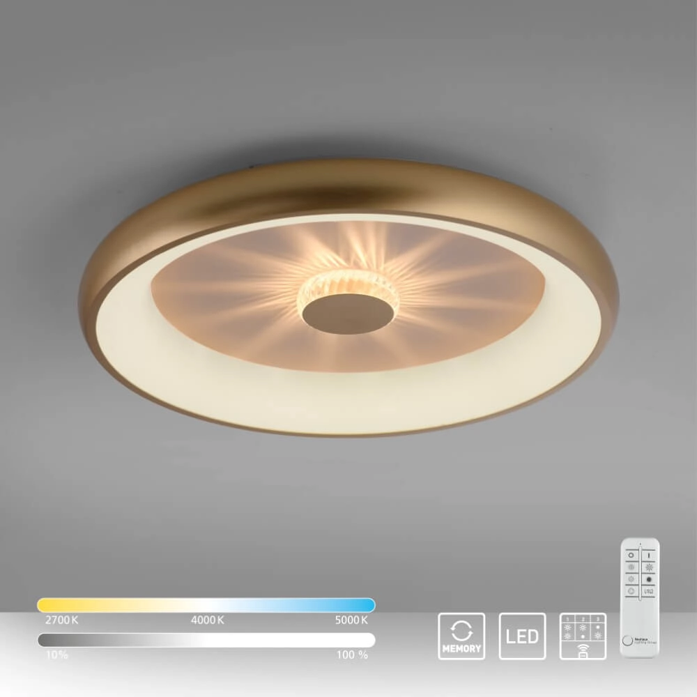 Round ceiling lamp Vertigo brass Ø 61.5cm Just Light 4043689995096