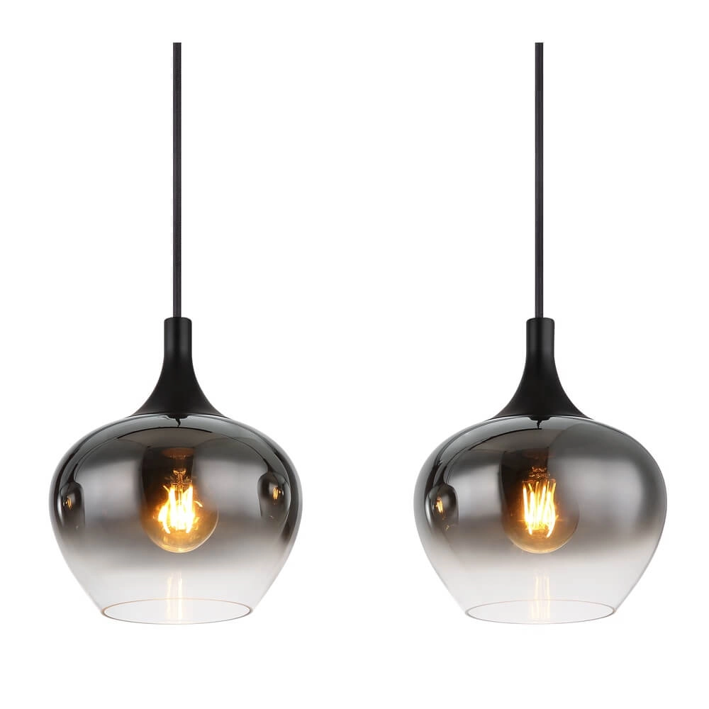 Black pendant lamp Maxy 4-light straight Globo 9007371432400