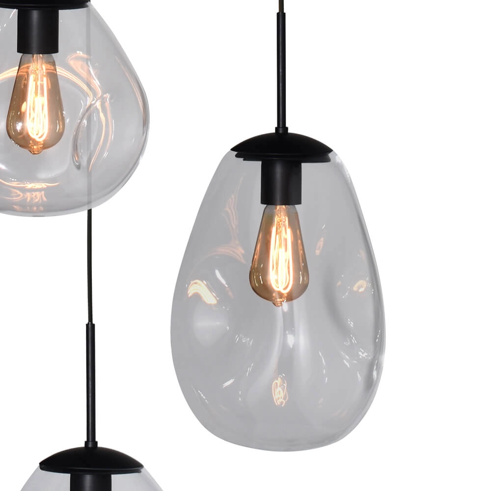 Pendant hanging lamp Lava 3x clear glass Masterlight 8718121286389