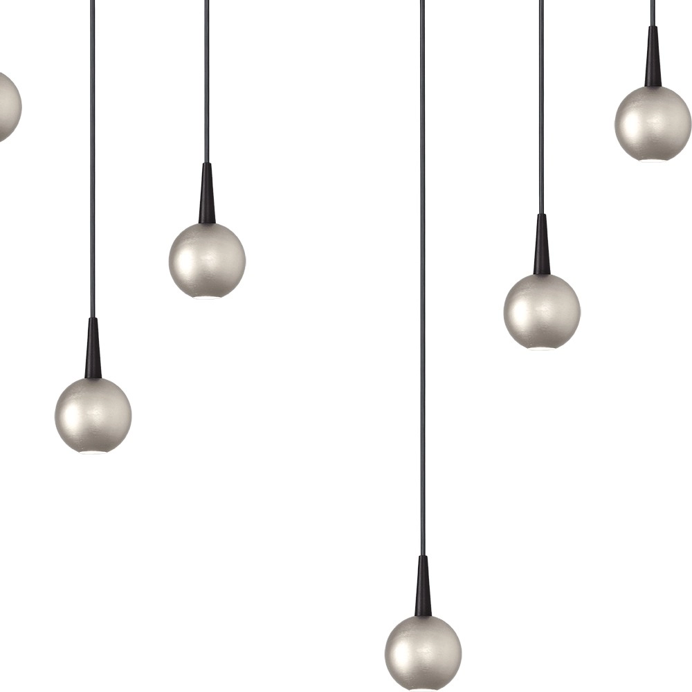 9-light pendant lamp Talana black with nickel Ø 50cm DTW Masterlight 8718121352336