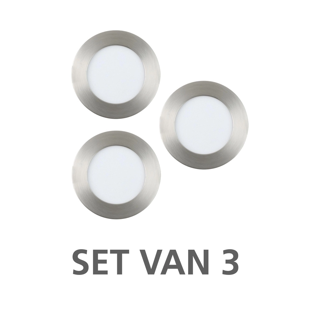 IP44 recessed spotlight Fueva 6-Z Zigbee - stainless steel - Ø 8.8cm Eglo 9008606331024