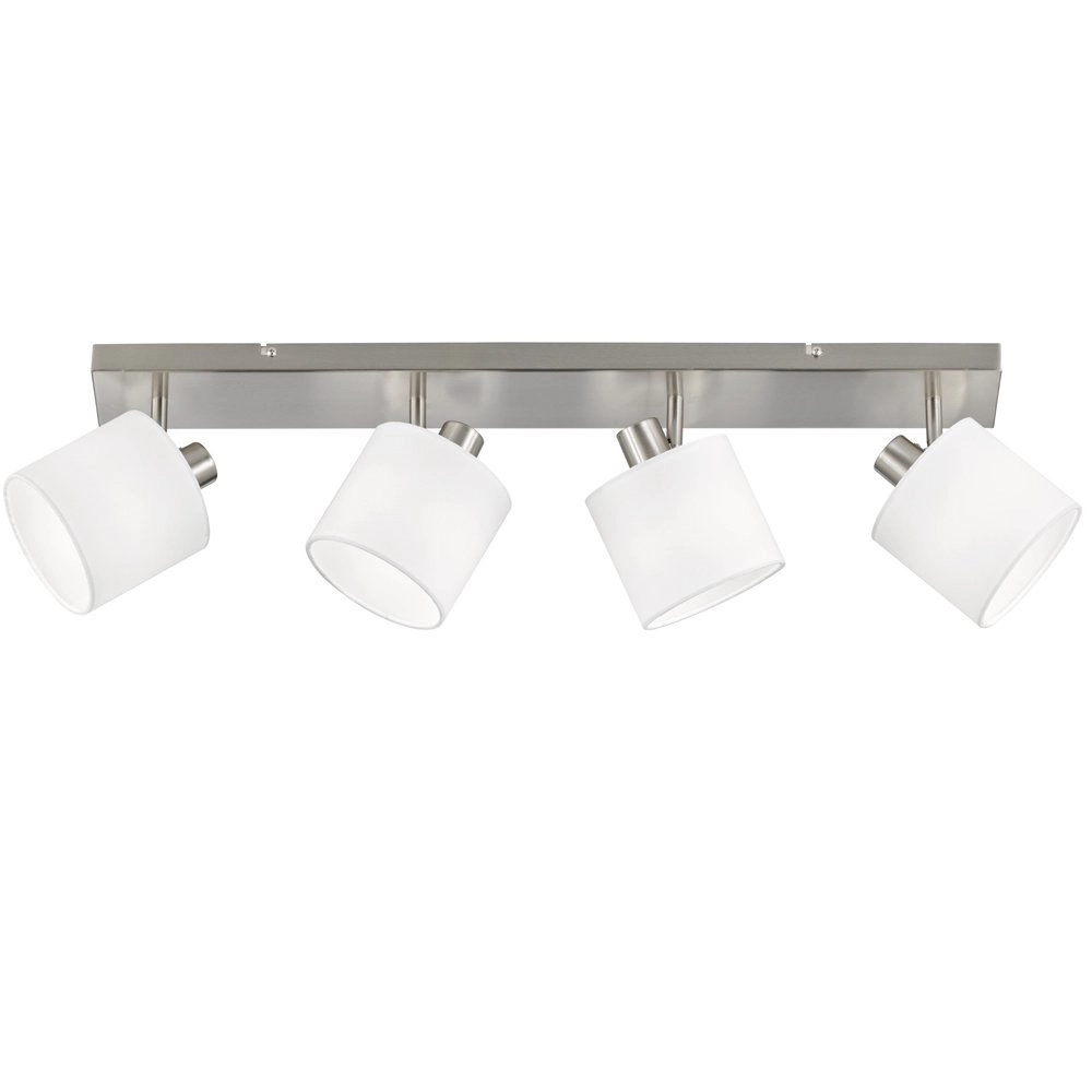 Ceiling spot Tommy 4-light stainless steel with white