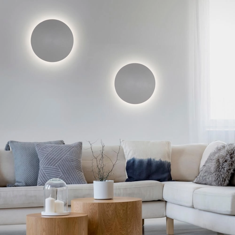 Design wall lamp Akku Puntua Ø 25cm grey Paul Neuhaus 4012248372517