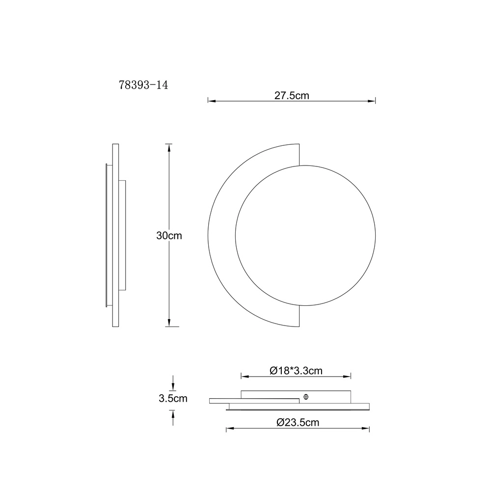 Round wall lamp Rojas 30cm Globo 9007371586684