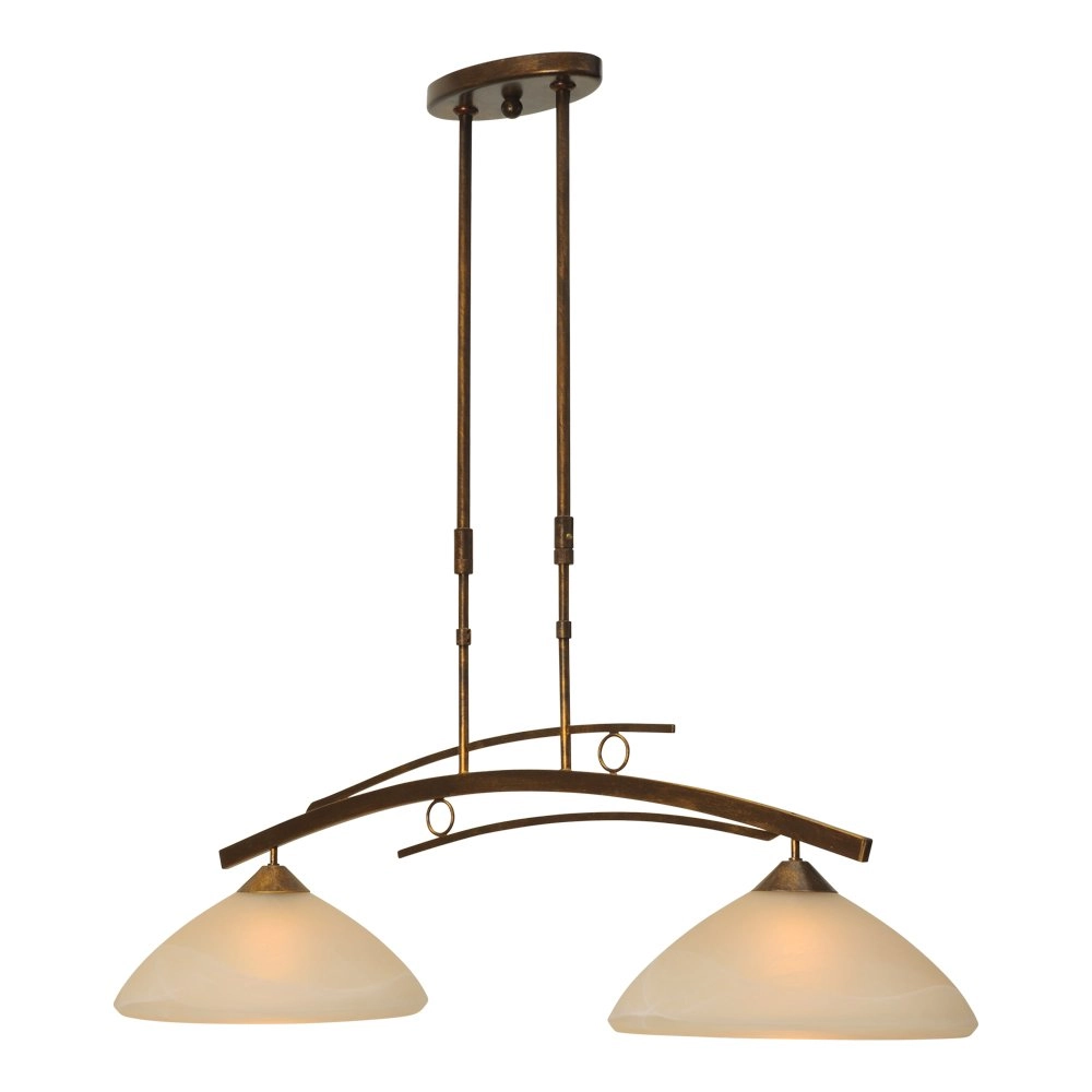 Dining room hanging lamp Bolzano 2-light bronze brown