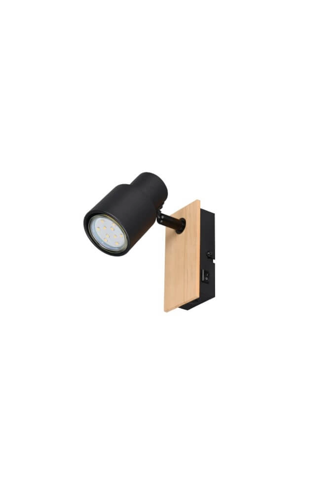 Design wall lamp Pierre black with wood Trio 4017807638158