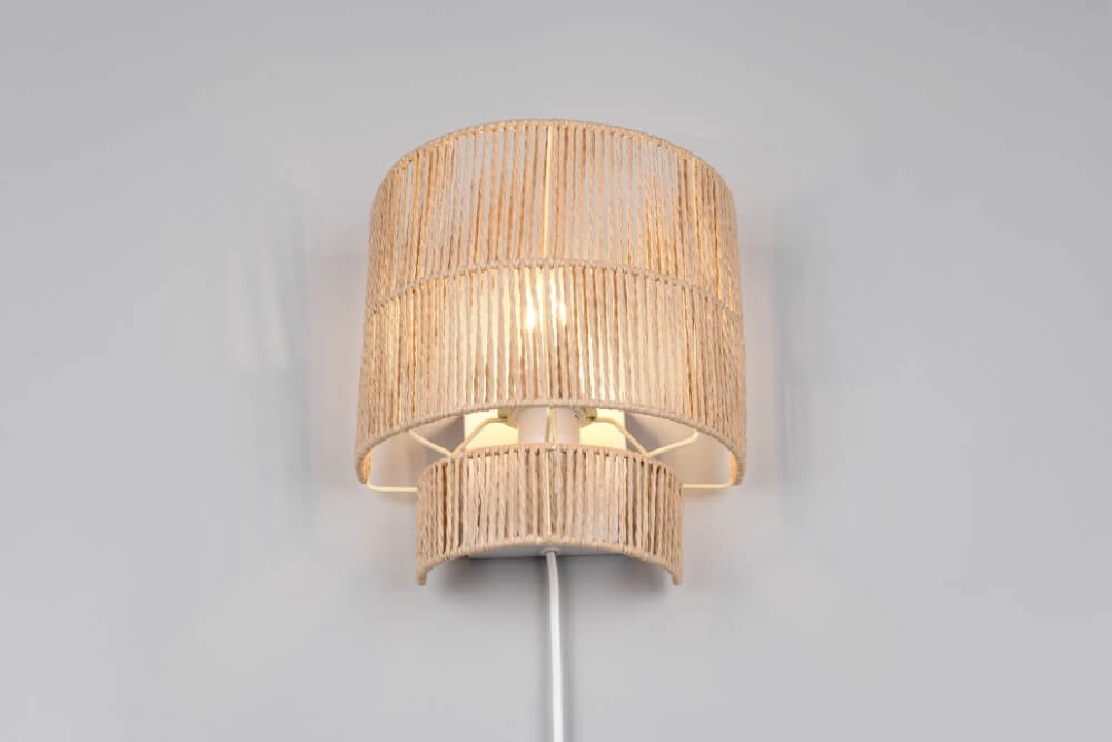 Japandi wall lamp Satna Rattan Trio 4017807636192