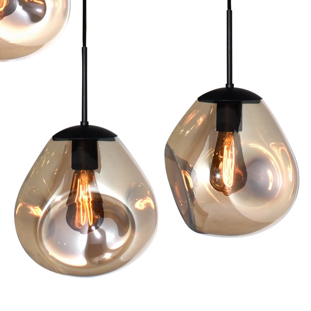 Hanging lamp Lava 8x gold glass Ø 24cm Masterlight 8718121286334