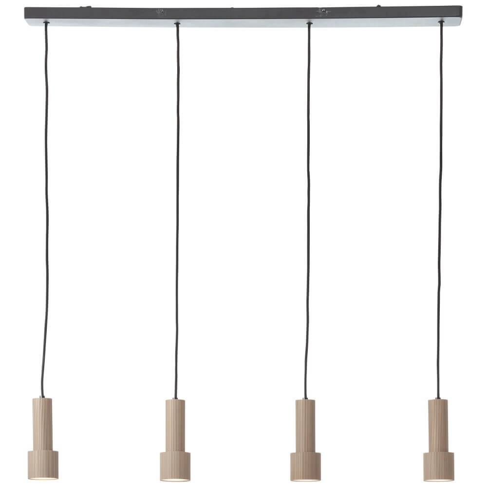 Hanging lamp straight Cadiz 4-light black with bronze