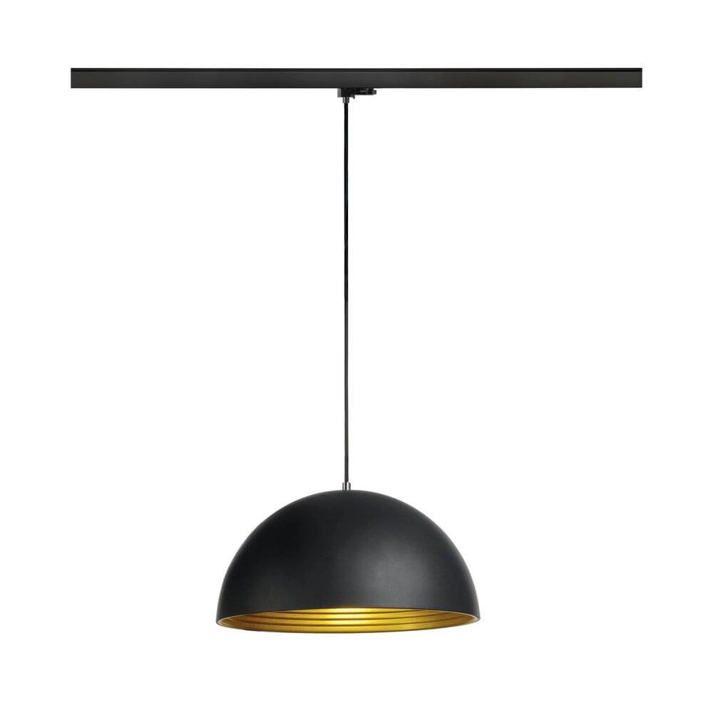 Pendant light for rail Forchini M 40 black 3-phase Ø 40cm