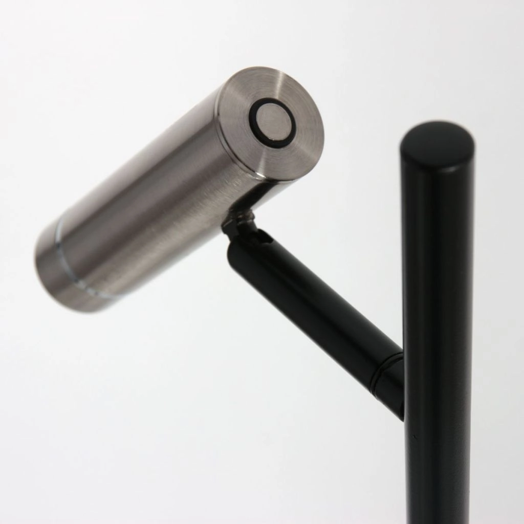 Floor lamp 2-lights Lumo black with nickel Steinhauer 8712746184679