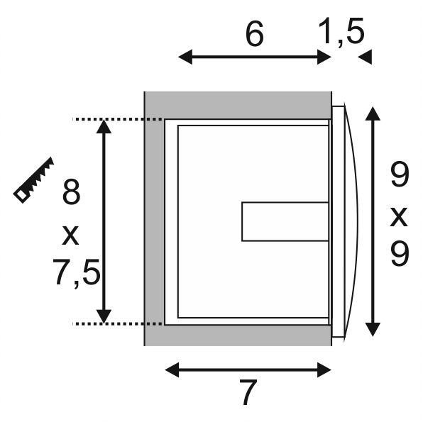 Recessed light square Downunder Out S LED anthracite SLV 4024163148092